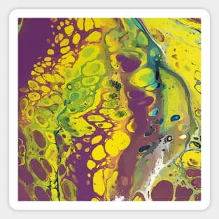 Wild Purple and Yellow, Acrylic Organic Textures - WelshDesignsTP001 Magnet